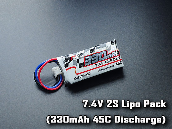 7.4V 2S Lipo Pack (330mAh 45C Discharge)