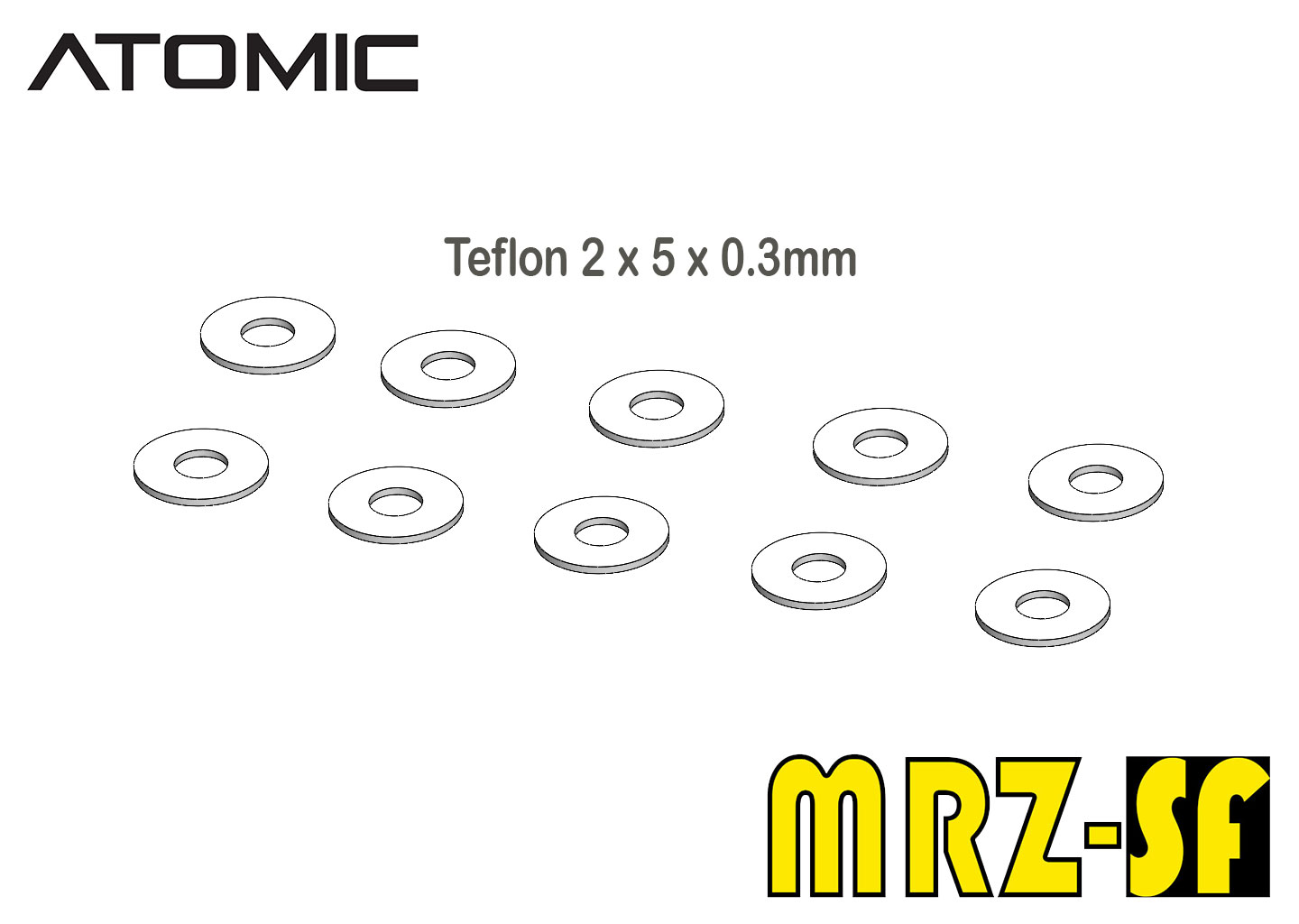 MRZ SF Knuckle Teflon Shim 2*5*0.3 mm (10 pcs) - Click Image to Close