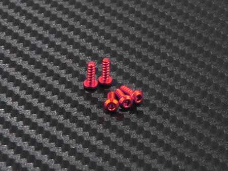 Alu. 7075 Button Head Tapping screw 2x6mm PB (Red)