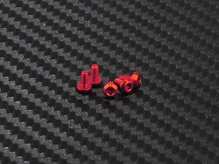 Alu. 7075 Button Head Machine screw 2x4mm PM (Red)