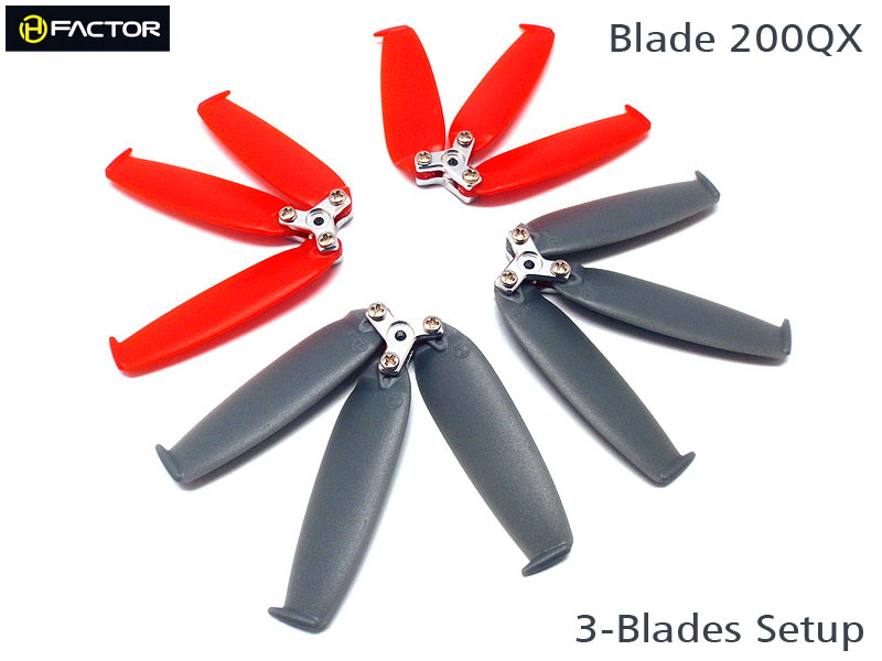 200QX 3-Blades Prop set (4 Blade Grips, 12 Blades) [HF200QX01]