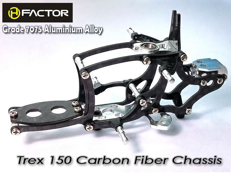 Trex 150 Carbon and 7075 Alloy Chassis -Silver [HFA15001S]