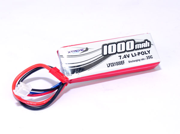 Li-po Battery 7.4v, 1000 mAh 35C (Blade 200QX) - Click Image to Close