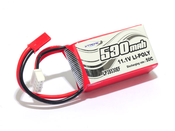 Li-Po 11.1v, 530 mAh 50C (Blade 180CFX) - Click Image to Close