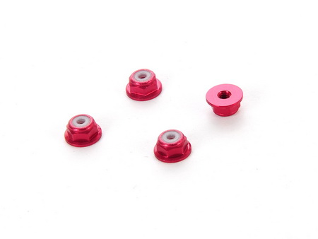 2mm Alu. Large Head Lock Nut (4 pcs,Red) For Mini-Z Buggy - Click Image to Close