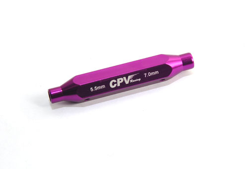 Purple Knurling Double Nut Wrench (5.5, 7.0mm) - Click Image to Close