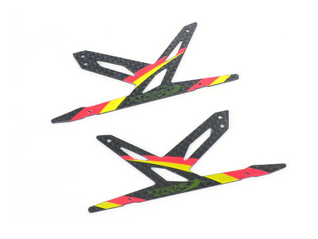 Spare Carbon Panel for Xtreme CF Skid (Red - 2 pcs) Blade 130X - Click Image to Close