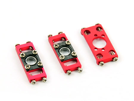 Spare Bearing Blocks & Motor Mount for CF Frame-B130X ( Red ) - Click Image to Close