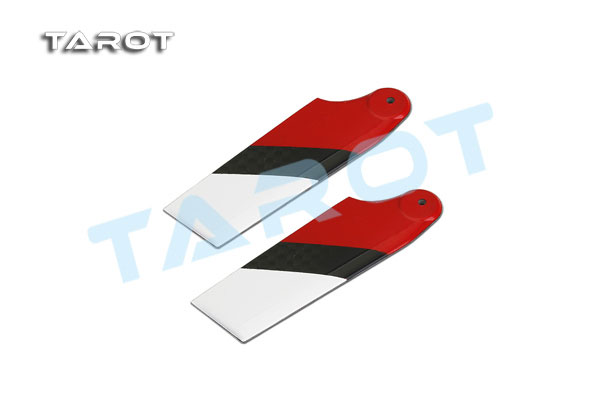 450 PRO CF Tail Blade RED / WHITE - Click Image to Close
