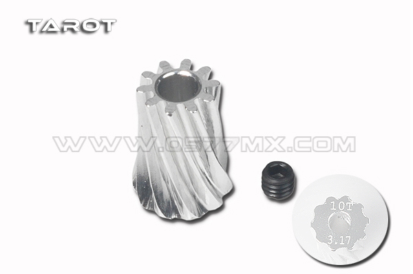 450 Motor Pinion Helical Gear 3.17x10T/0.6 - Click Image to Close