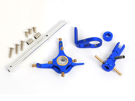 Aluminium Rotor Head set - Blue - Click Image to Close