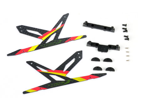 Carbon Landing Skid Set (Red) - Blade 130X