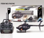 FX070C 2.4G 4CH Flybarless MD500 Scale RC Helicopter