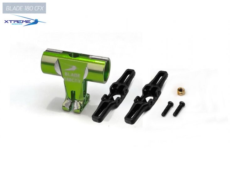 CNC Alu. Rotor Head -B180CFX (Green) - Click Image to Close