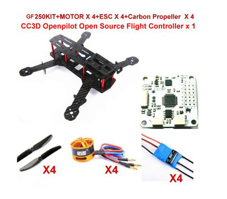 Glass Fiber Mini 250 FPV Quadcopter Frame Kit Super Combo - Click Image to Close