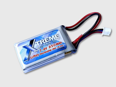 Xtreme Li-Po 7.4v 850mah, 25C discharge rate - Click Image to Close