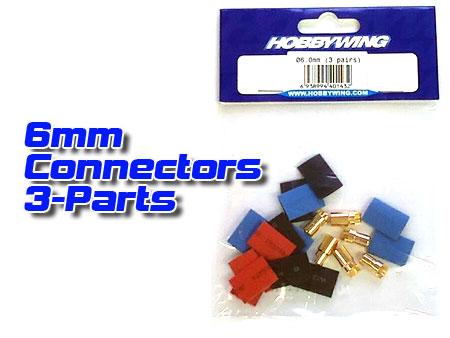 6mm Gold Round plug (3 sets w/ Heat Shrink ) - Click Image to Close