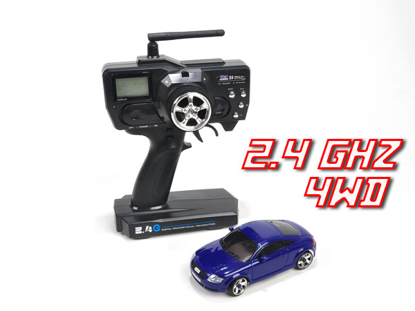 2.4GHz IWAVER 4WD RTR SET (AUDI TT Blue ) with Digital Radio - Click Image to Close