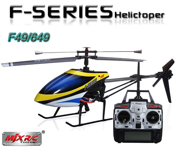 MJX F49 / F649 2.4G 4CH Single-blade RC Helicopter (Yellow) - Click Image to Close