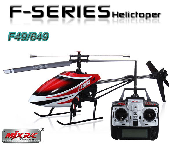 MJX F49 / F649 2.4G 4CH Single-blade RC Helicopter (Red) - Click Image to Close