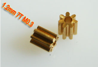 7T 1.2mm shaft 0.3M pinion gear for HP03SE Nano CPX (1 Piece ) - Click Image to Close