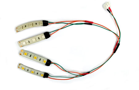 Yellow and Green Color LED Strips for 2 Cells Li-Po Battery - Click Image to Close