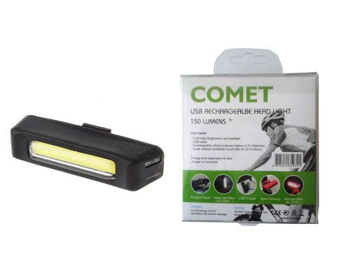 COMET USB Rechargeable 150 Lumens LED Light -White - Click Image to Close