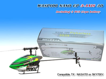 Skyartec WASP NANO CP 3D Flybarless BNF - Click Image to Close